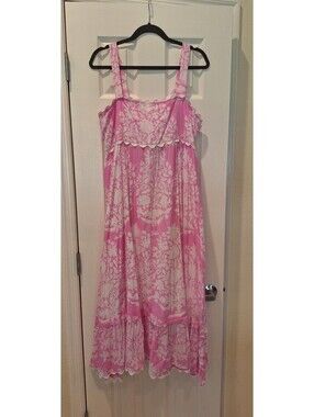 Juliet Dunn London - Square-neck Palladio Pink/White Floral Cotton Sundress - 10